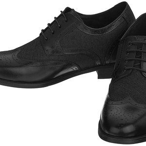 Black Leather Lace Up Wing Tip Formal Derby Oxford Dress Shoes Men's 13